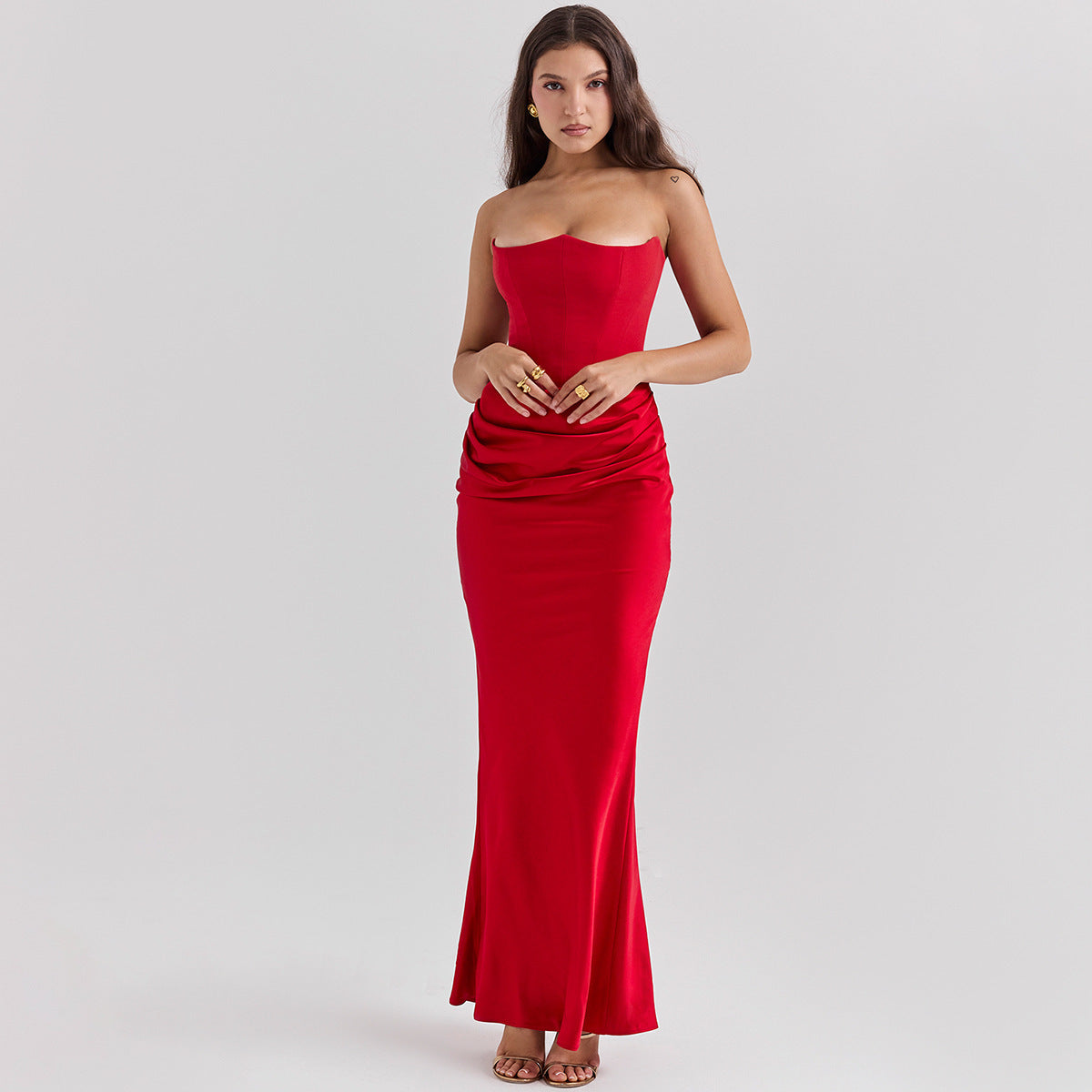 Vestido Longo Tomara-que-Caia Slim - Elegância Sexy para Festas e Eventos Noturnos