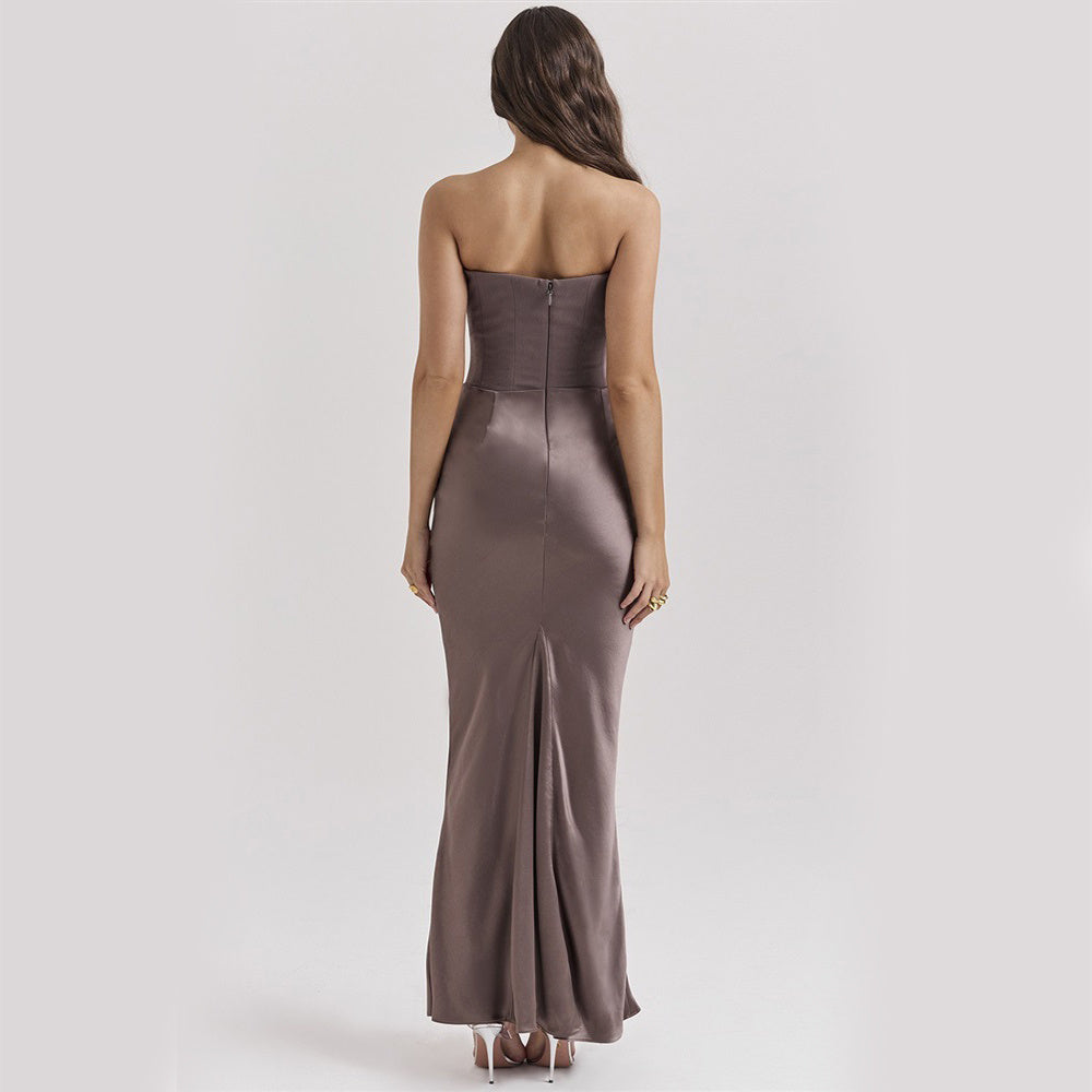 Vestido Longo Tomara-que-Caia Slim - Elegância Sexy para Festas e Eventos Noturnos